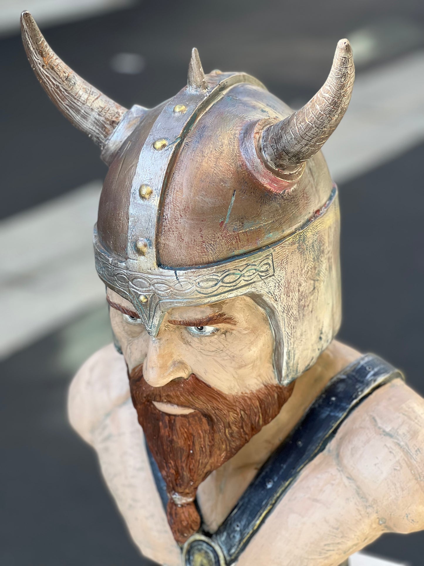 Large Viking Soldier Bust Statue - 22.4” Norse Warrior Sculpture