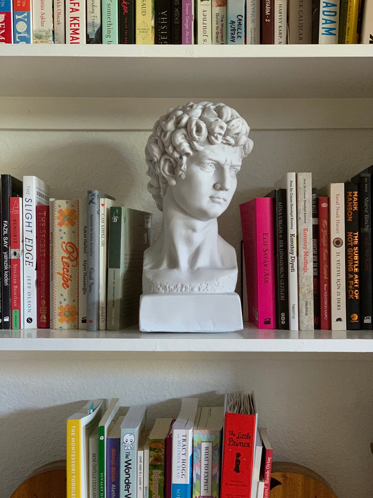 David Bust Statue – 13” White Marble Sculpture
