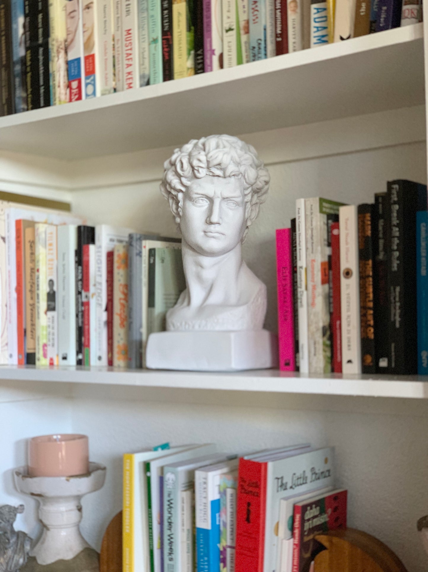 David Bust Statue – 13” White Marble Sculpture