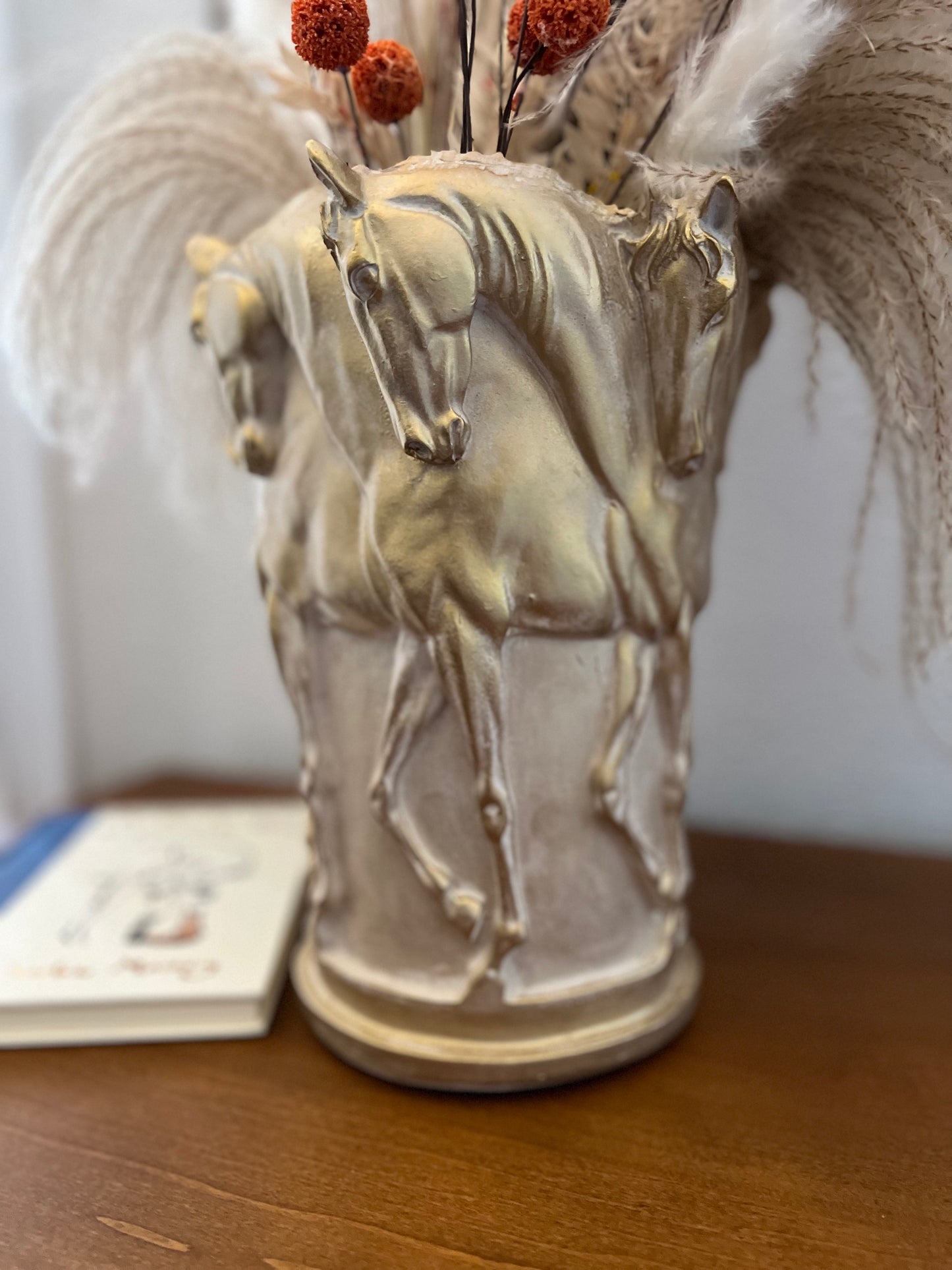 Six Stallion Horse Vase, Horse Statue Vase