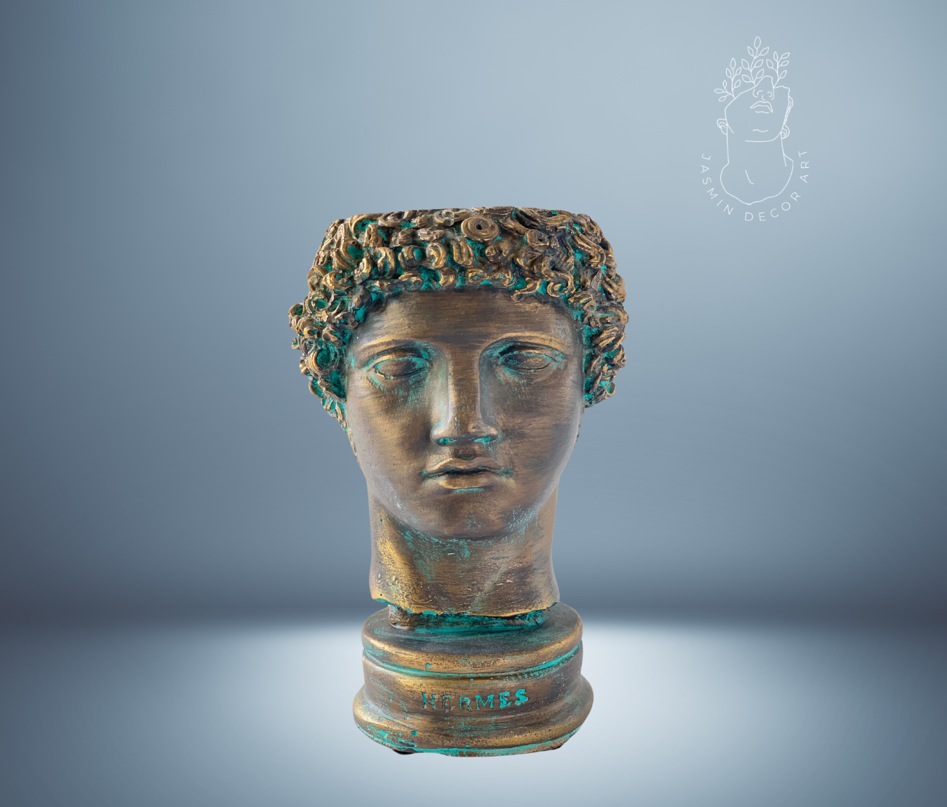 Antic God Hermes Bust, Greek Goddess Male Statue Head, Roman Concrete Sculpture Art buying For Home and Garden Decoration Christmas Gift