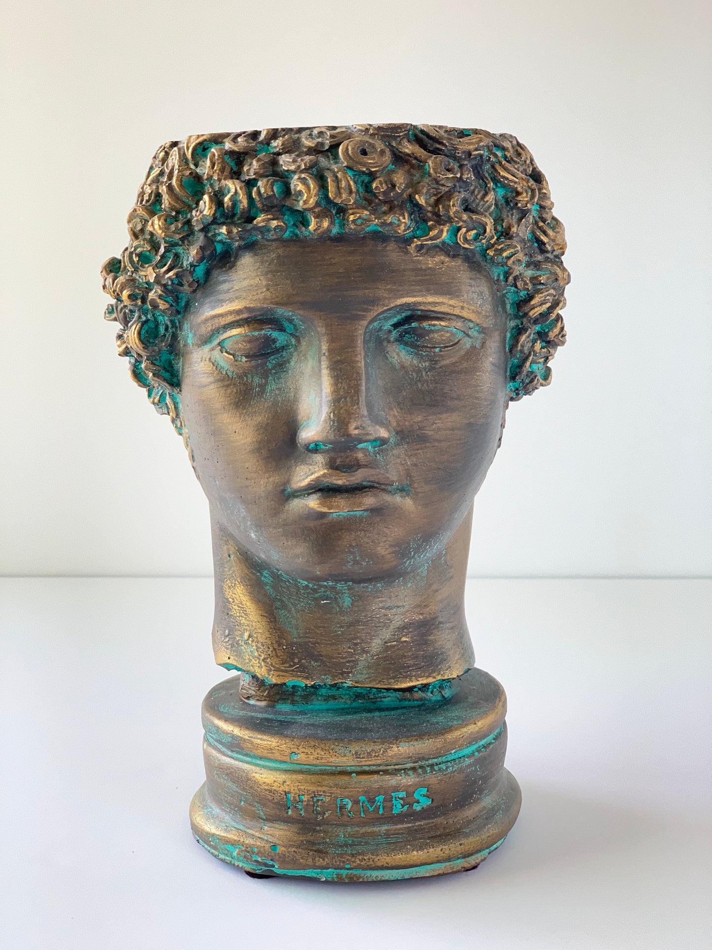 Antic God Hermes Head Statue Bust Planter