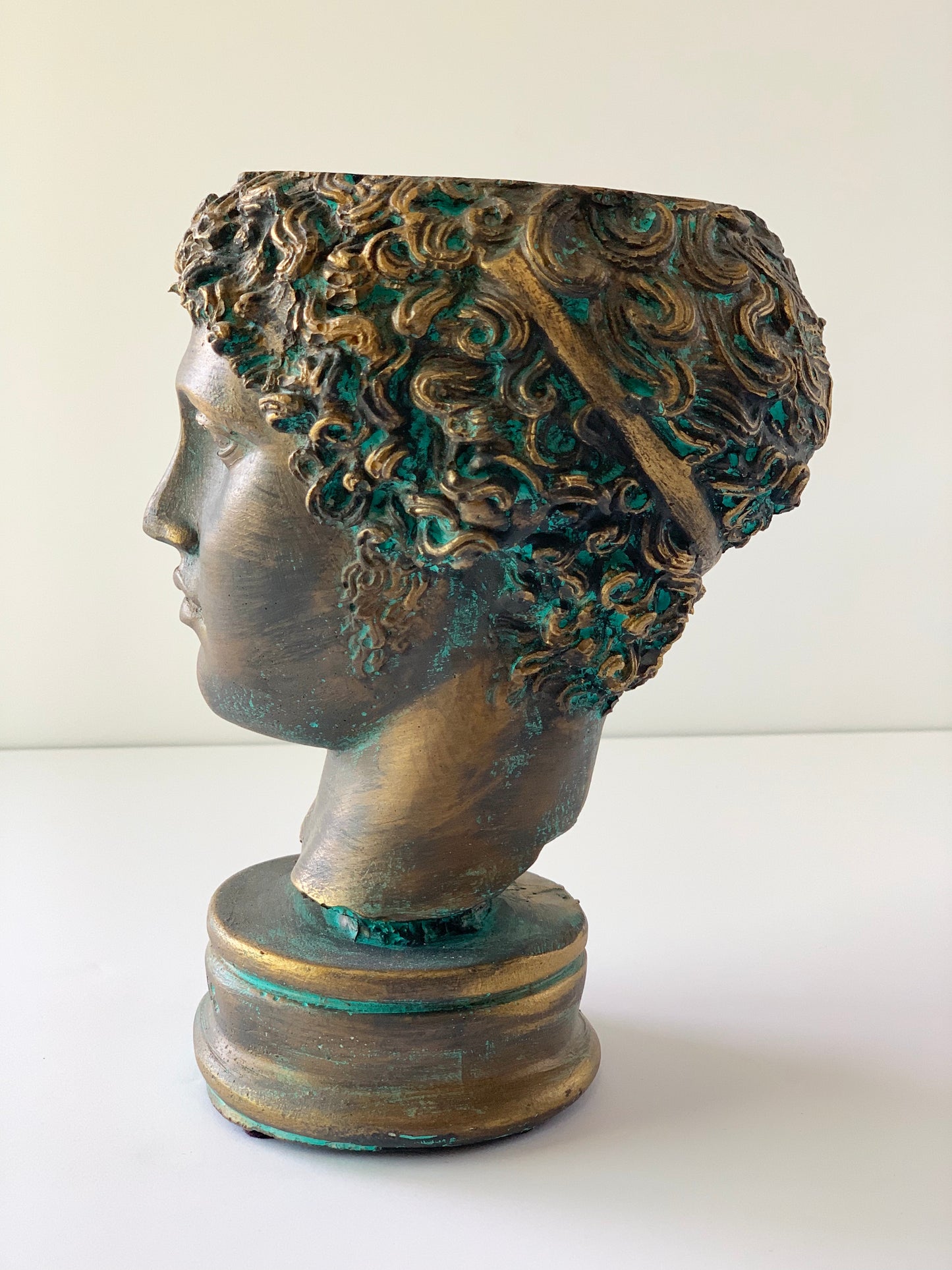 Antic God Hermes Head Statue Bust Planter
