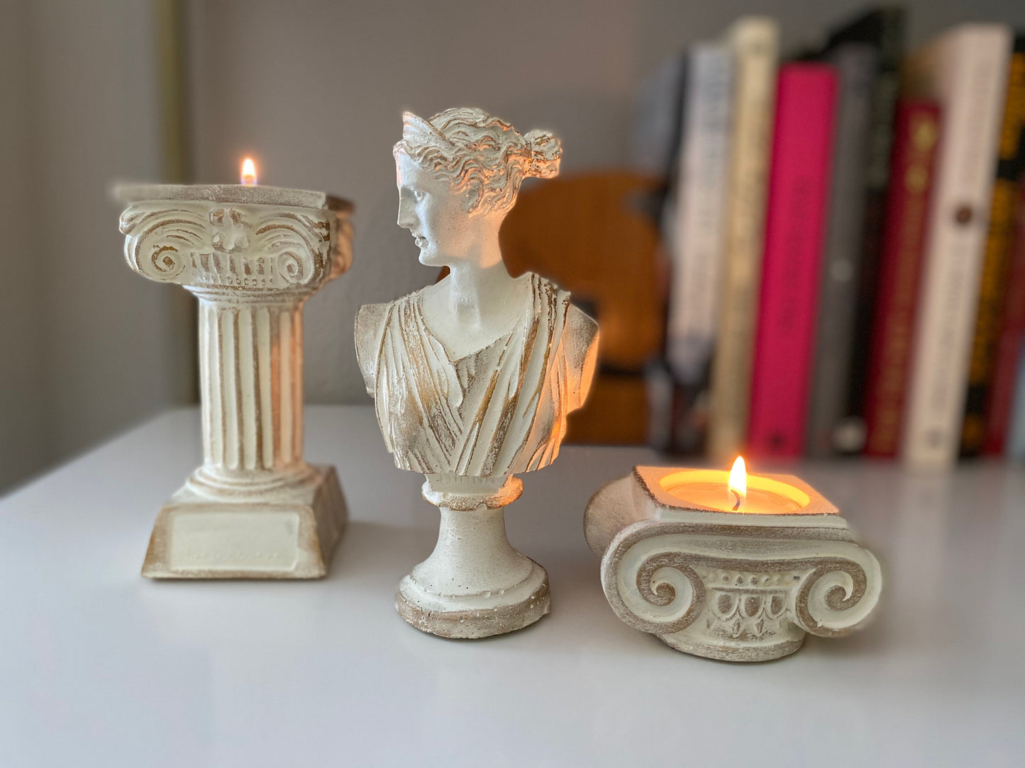 Column Candle Holder, Ancient Greek Candlestick, Greek Ionic Column Décor, Column Corinthians, Roman concrete Pillar Column, Office Decor