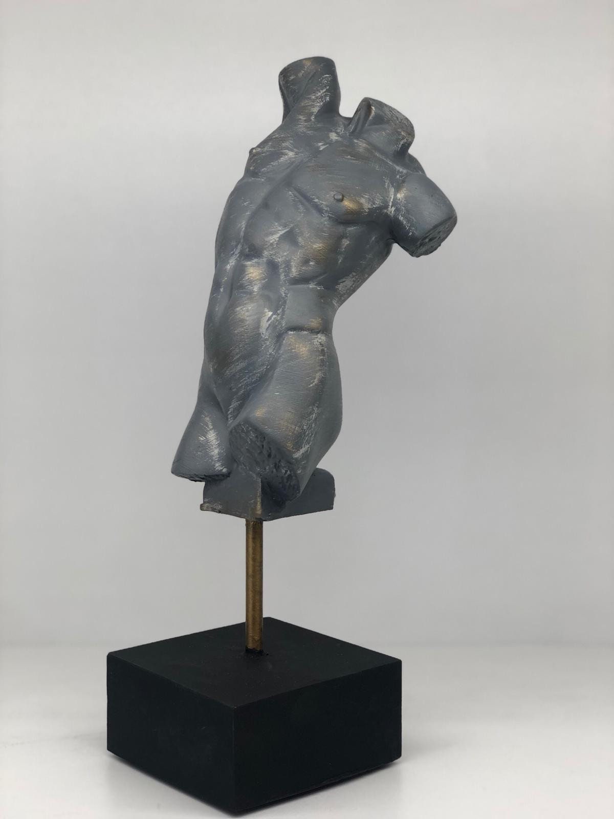 Male Torso Sculpture, 12 inches Desk Decor, Desk Statue, Bust Statue, Roman Sculpted Torso, Male Body Statue, Nude Man Body
