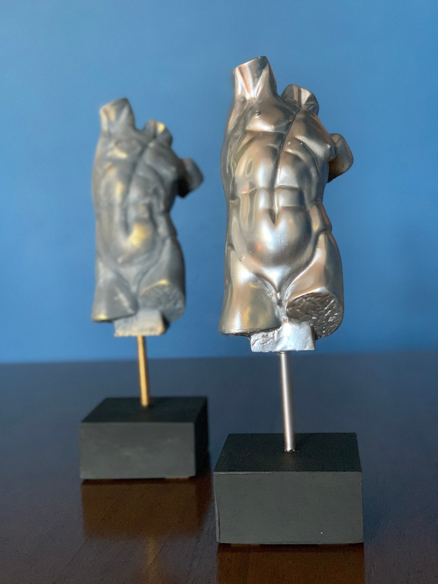 Male Torso Sculpture, 12 inches Desk Decor, Desk Statue, Bust Statue, Roman Sculpted Torso, Male Body Statue, Nude Man Body