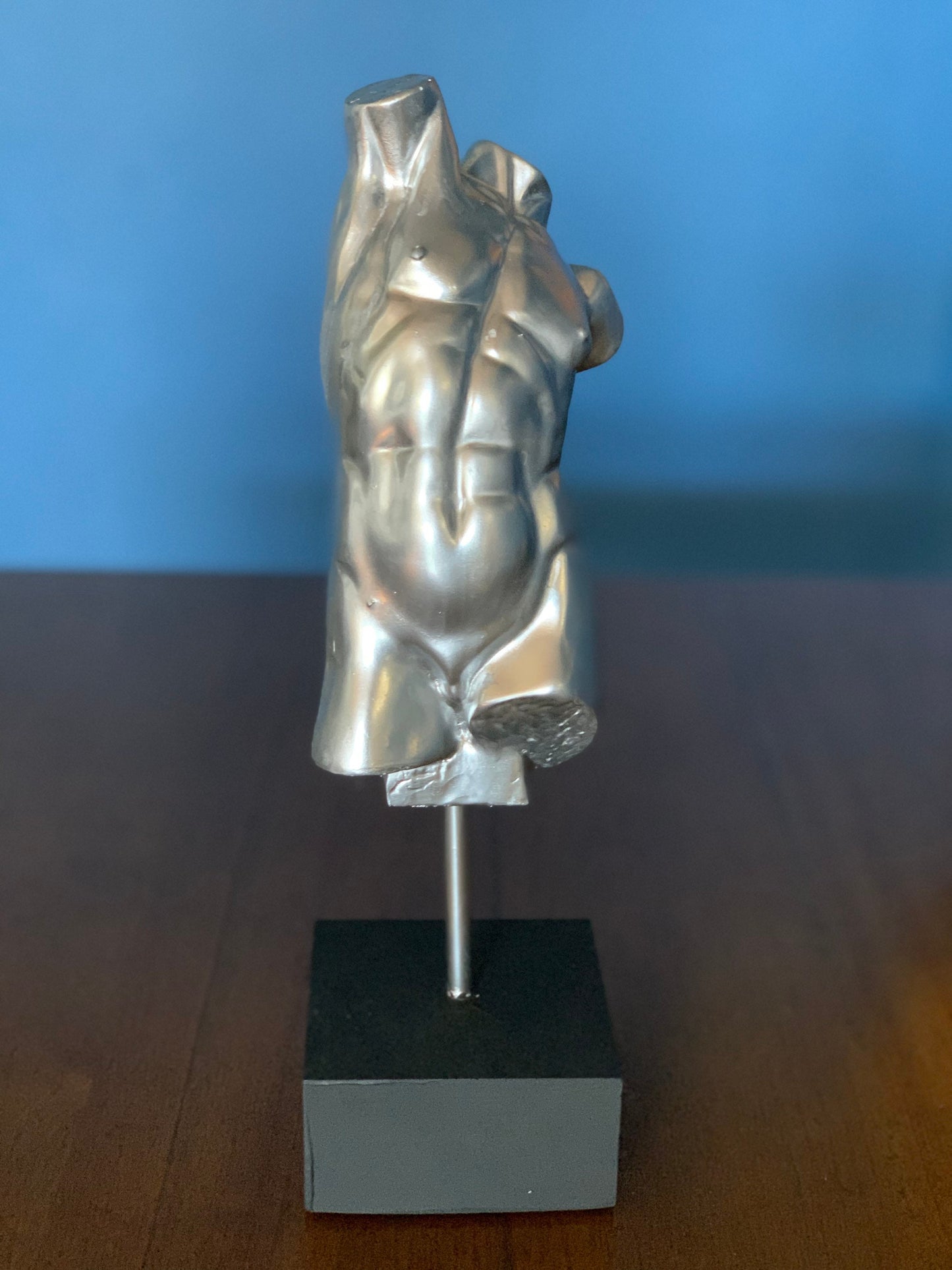 Male Torso Sculpture, 12 inches Desk Decor, Desk Statue, Bust Statue, Roman Sculpted Torso, Male Body Statue, Nude Man Body