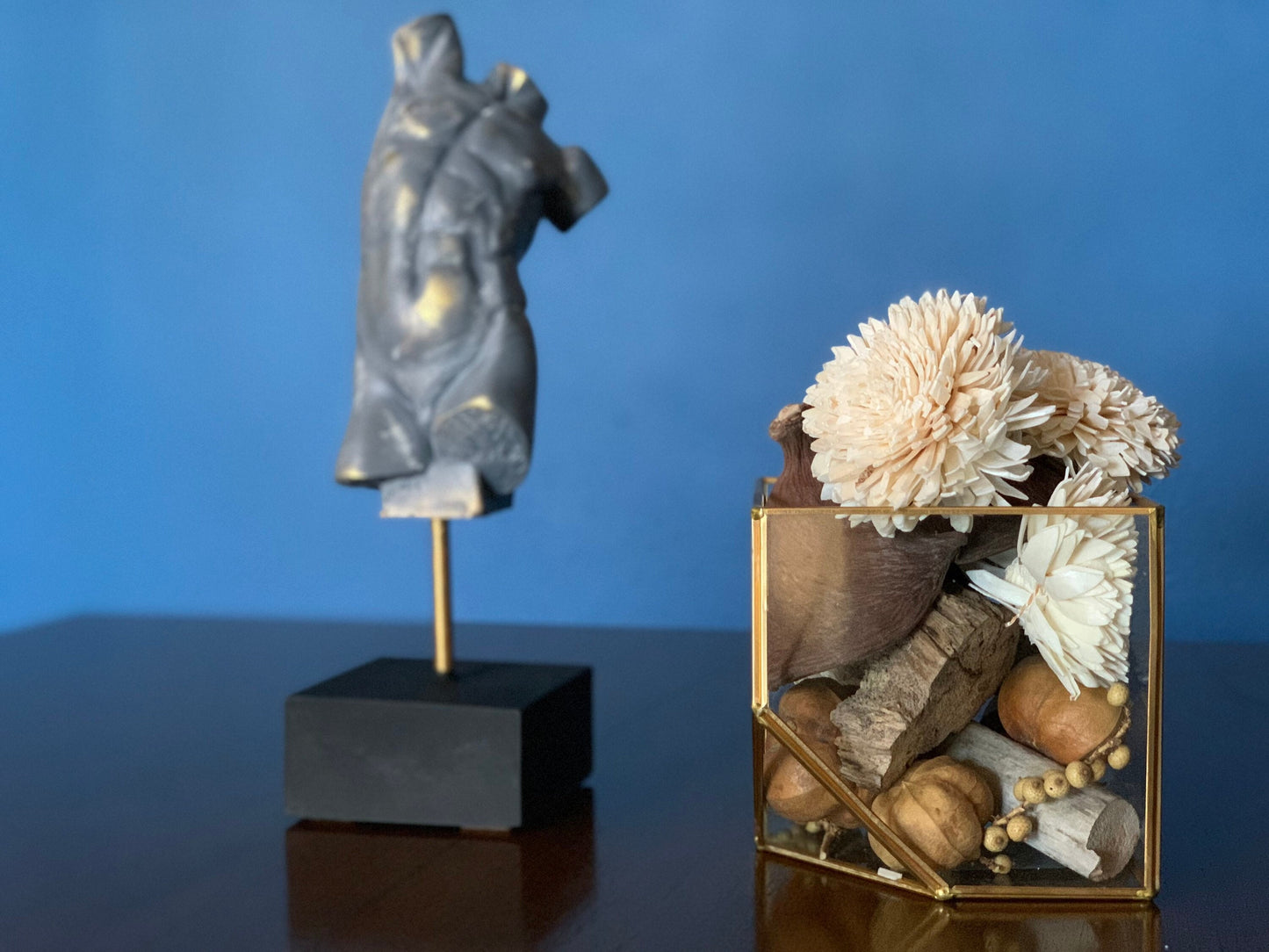 Male Torso Sculpture, 12 inches Desk Decor, Desk Statue, Bust Statue, Roman Sculpted Torso, Male Body Statue, Nude Man Body