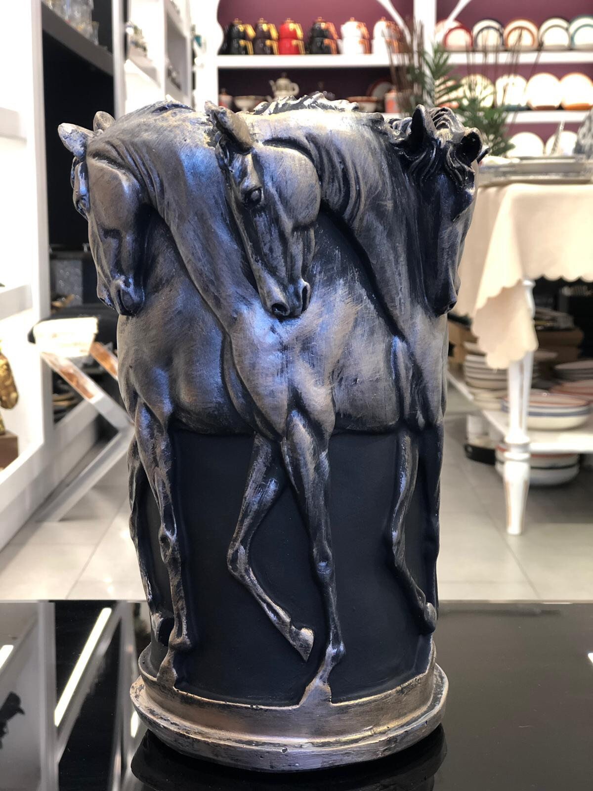 Horse Flowerpot, Horse Statue Vase, Home Decoration, Silver Vase, Horse Sculpture Pot, Horse Planter Mother's Day Gift