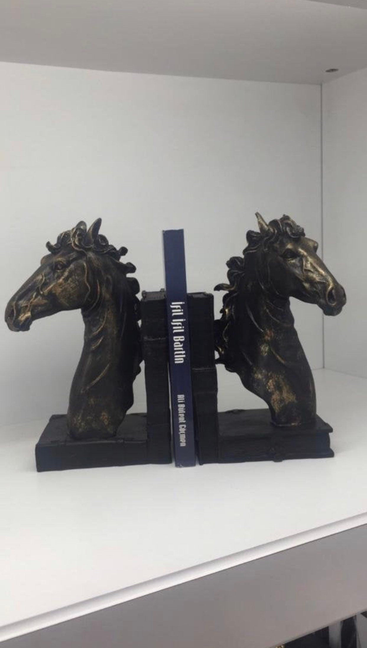 Animal Decor Bookends, Horse Figurines, Bookshelf, Home Office Desk Figurine, Book love gift, Bookcase Design Mother's Day Gift