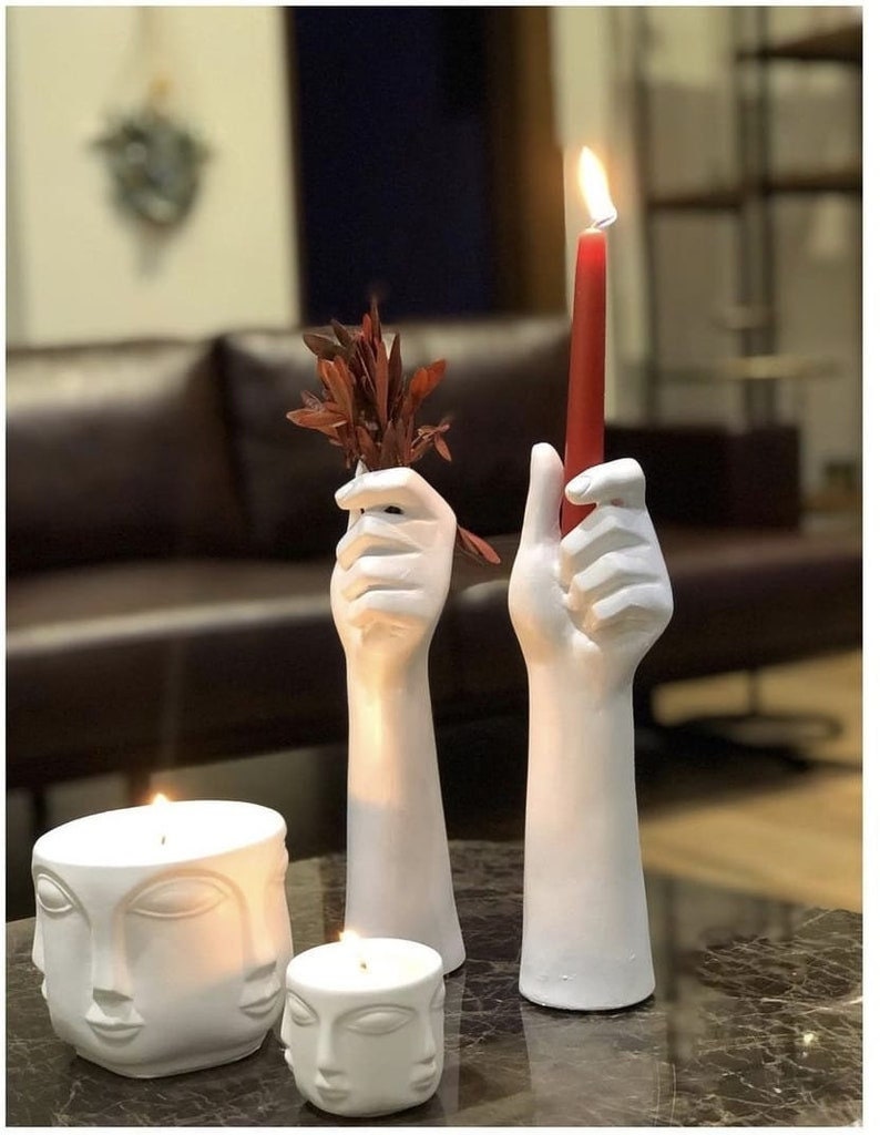 Left Hand Candlestick Holder, Large Candlestick, Taper Candleholder, Centerpiece, Home Decoration, Gift for Home, Thanksgiving