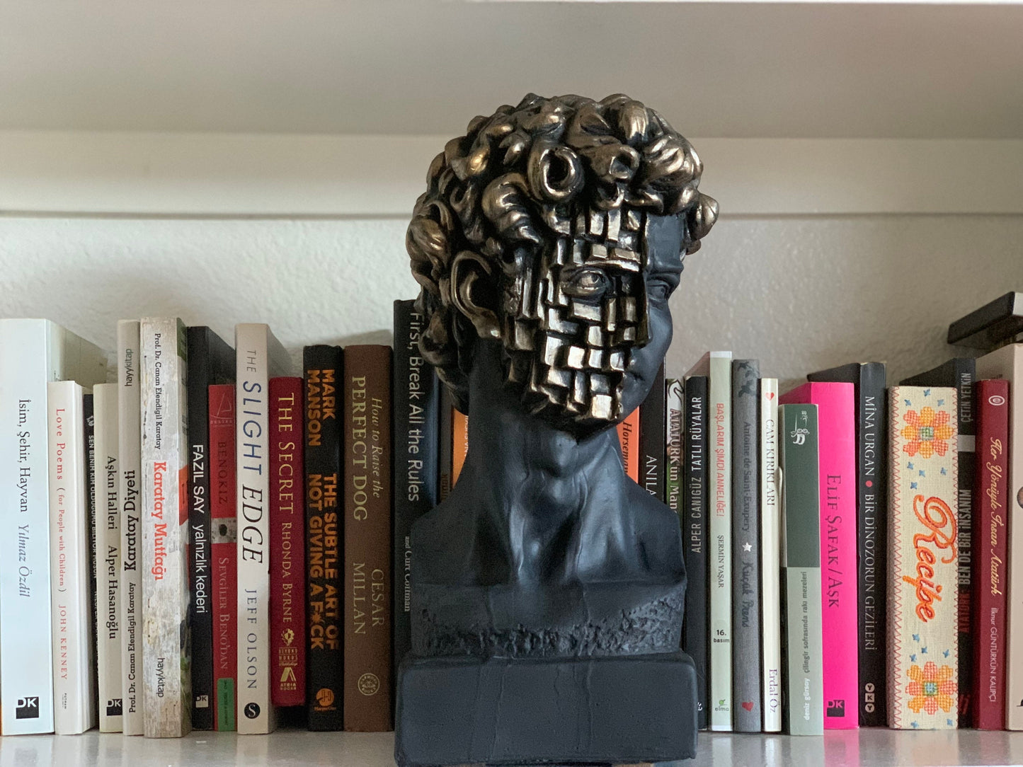 Large David Michelangelo Statue, 13 inches David Bust Statue, Roman Sculpture Statues, Greek Bust Statue Decoration