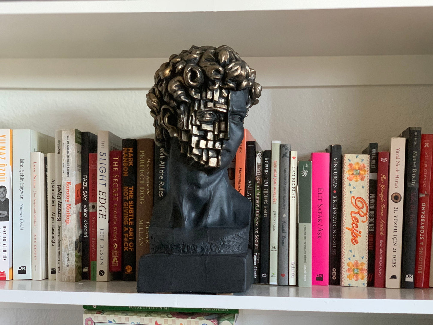 Large David Michelangelo Statue, 13 inches David Bust Statue, Roman Sculpture Statues, Greek Bust Statue Decoration