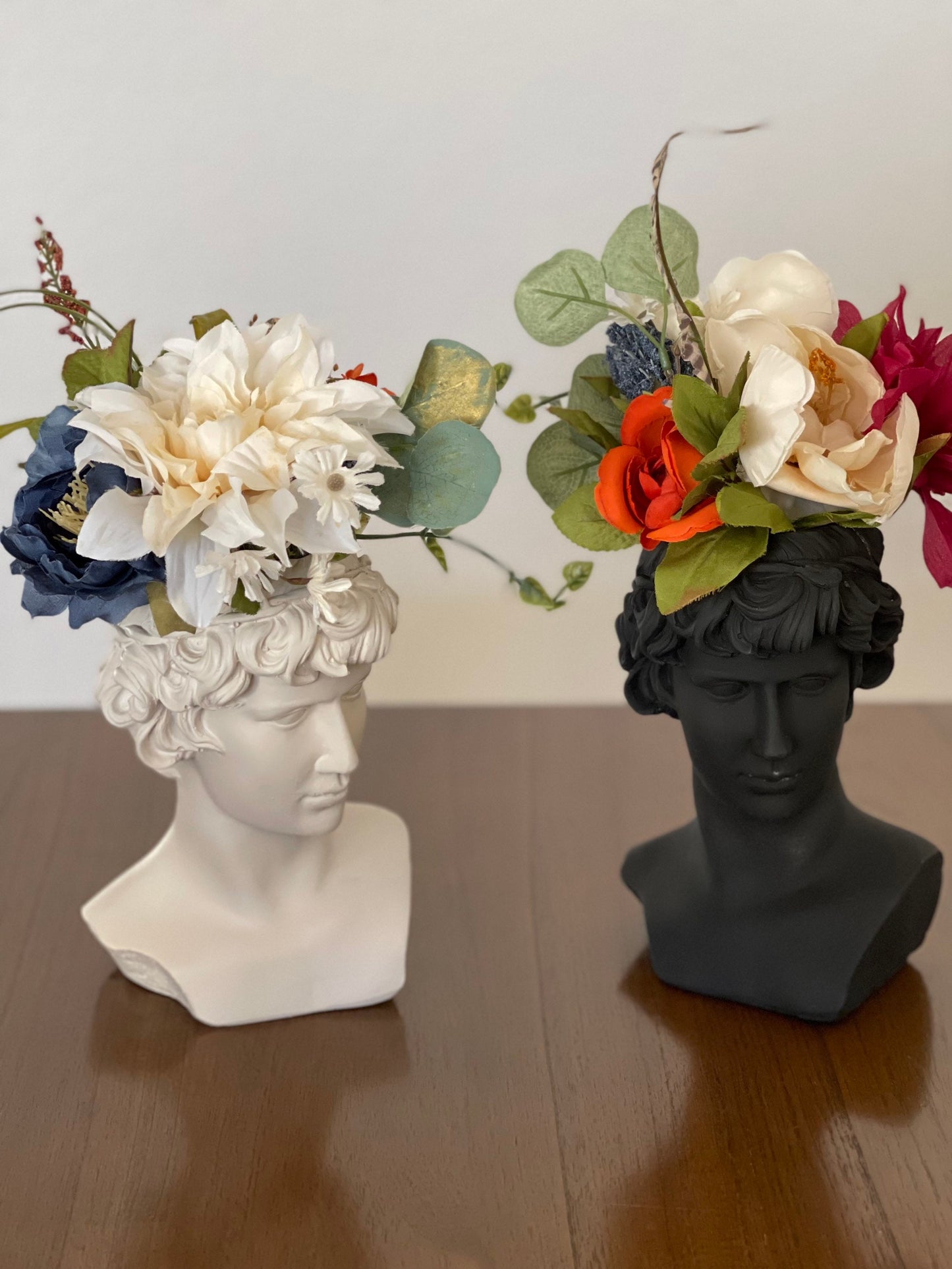 Greek Goddess Male Statue Head Planter, Flower Planter, Ancient Head Sculpture Vase, Roman Venus Vase, Ceasar Bust Planter Mother's Day Gift