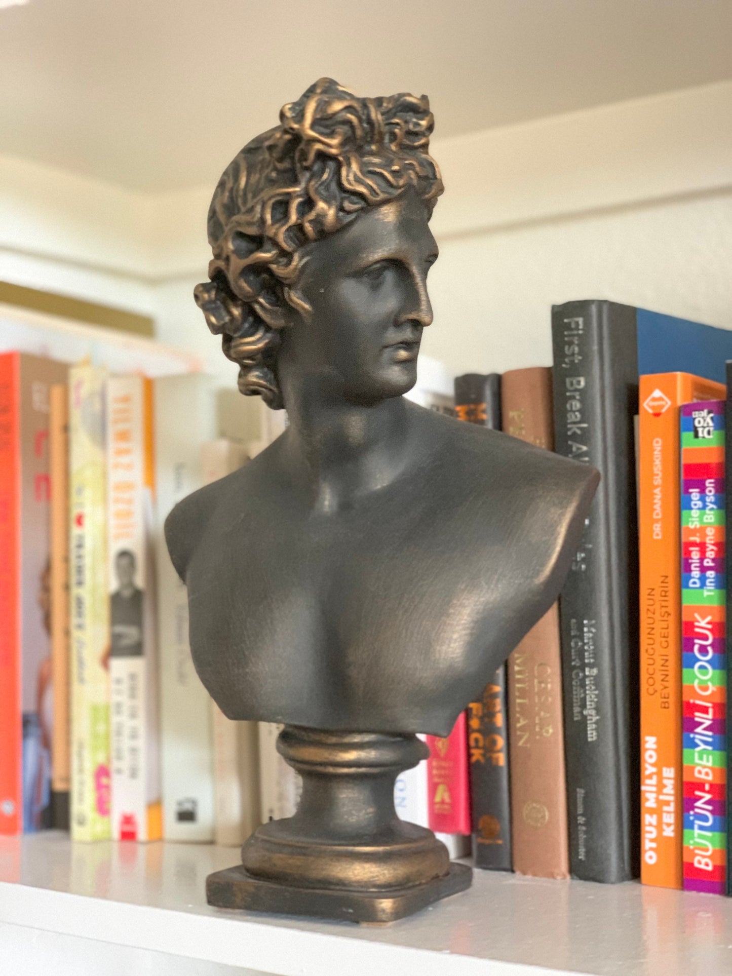 Apollo Bust Sculpture Greek Roman Mythology God Handmade Figurine Statue Mother's Day Gift