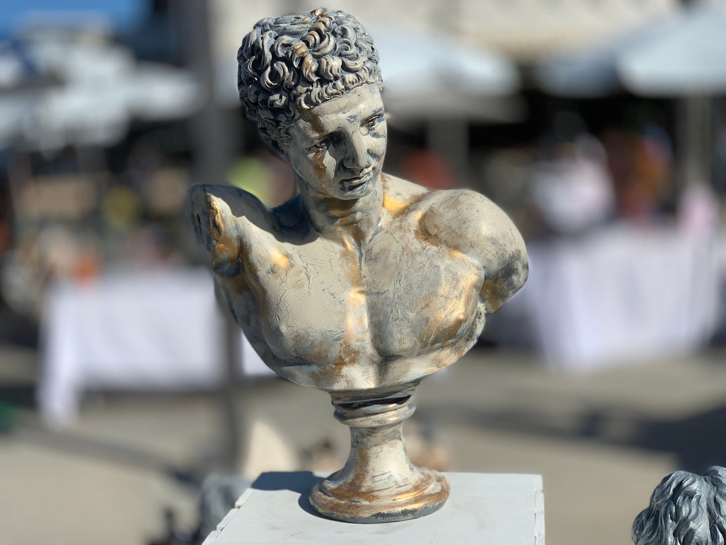 Hermes Bust Sculpture, Antic God Hermes, Ancient Goddess Bust, Grecian Roman Statue, Contemporary Art Bust Statue, Pop art Head Statue,
