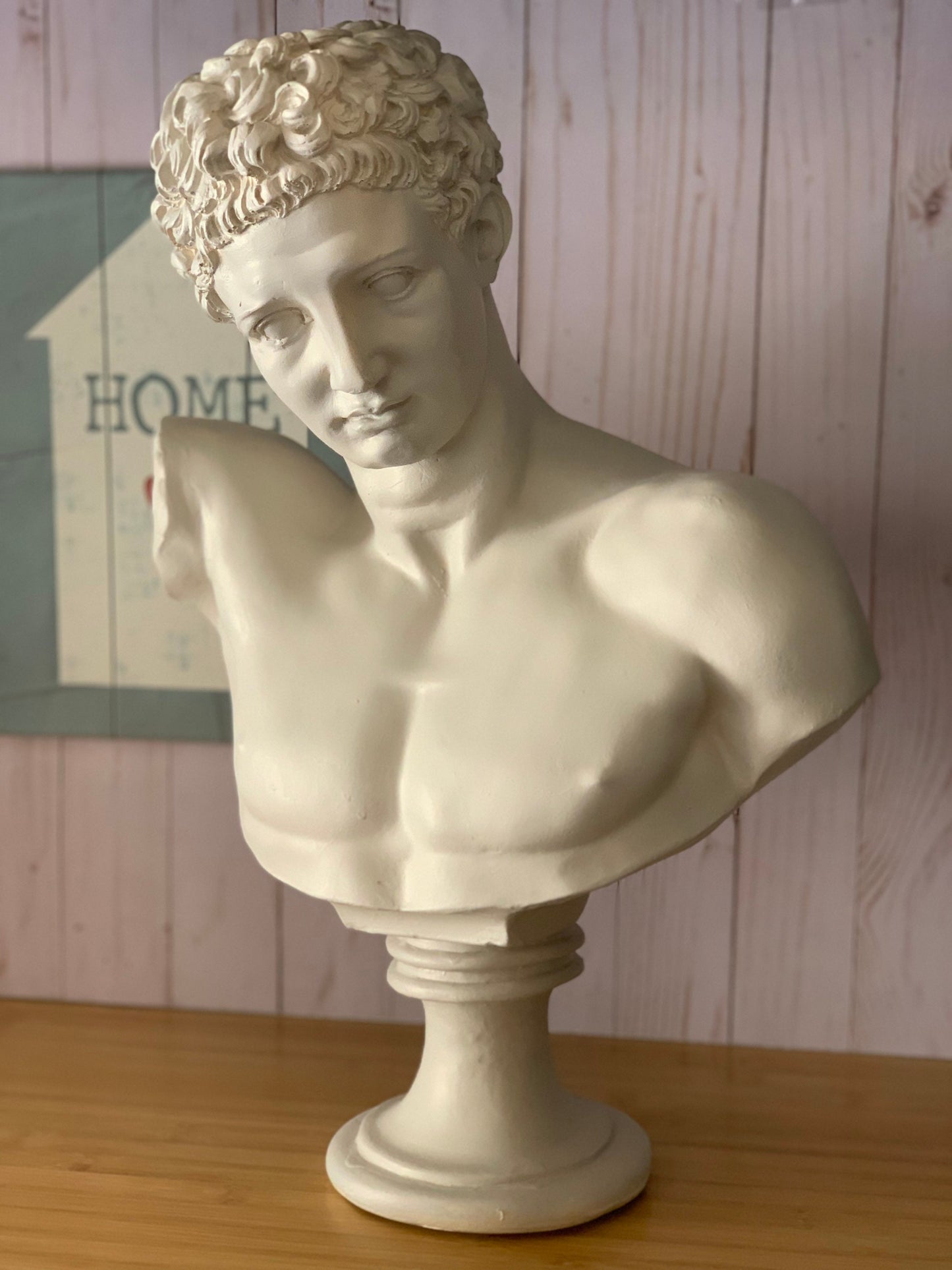 Antic God Hermes Bust Statue, Greek Goddess Male Statue, Ancient Sculpture Bust, Roman Style Sculpture, Grecian History God, Home Decoration