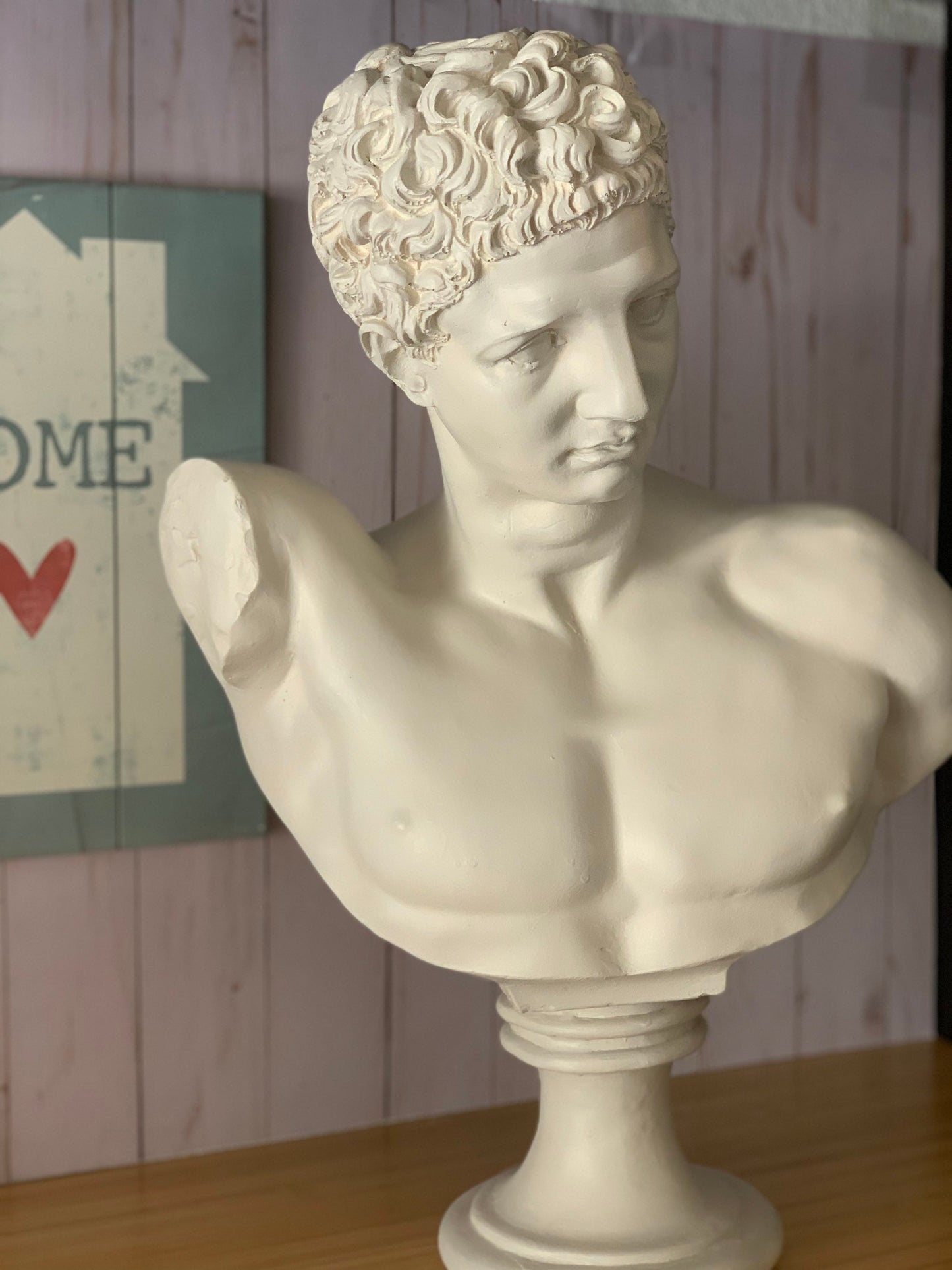 Antic God Hermes Bust Statue, Greek Goddess Male Statue, Ancient Sculpture Bust, Roman Style Sculpture, Grecian History God, Home Decoration
