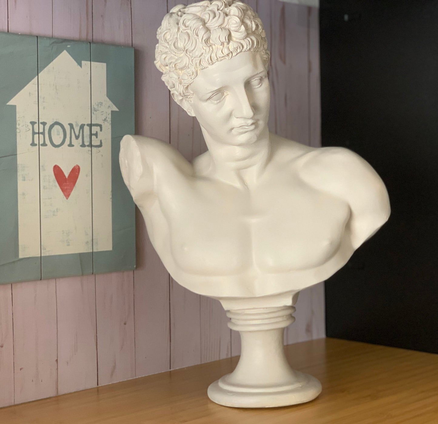 Antic God Hermes Bust Statue, Greek Goddess Male Statue, Ancient Sculpture Bust, Roman Style Sculpture, Grecian History God, Home Decoration