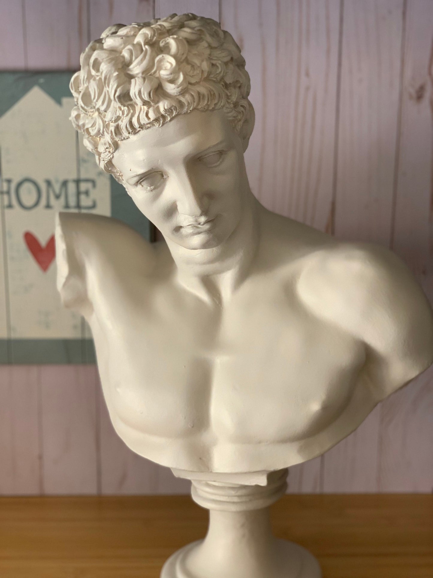 Antic God Hermes Bust Statue, Greek Goddess Male Statue, Ancient Sculpture Bust, Roman Style Sculpture, Grecian History God, Home Decoration