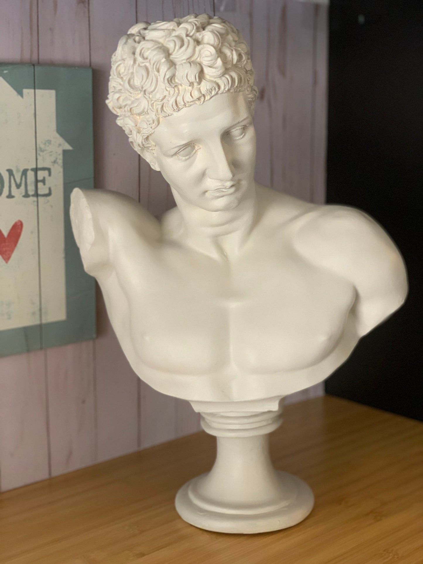 Antic God Hermes Bust Statue, Greek Goddess Male Statue, Ancient Sculpture Bust, Roman Style Sculpture, Grecian History God, Home Decoration