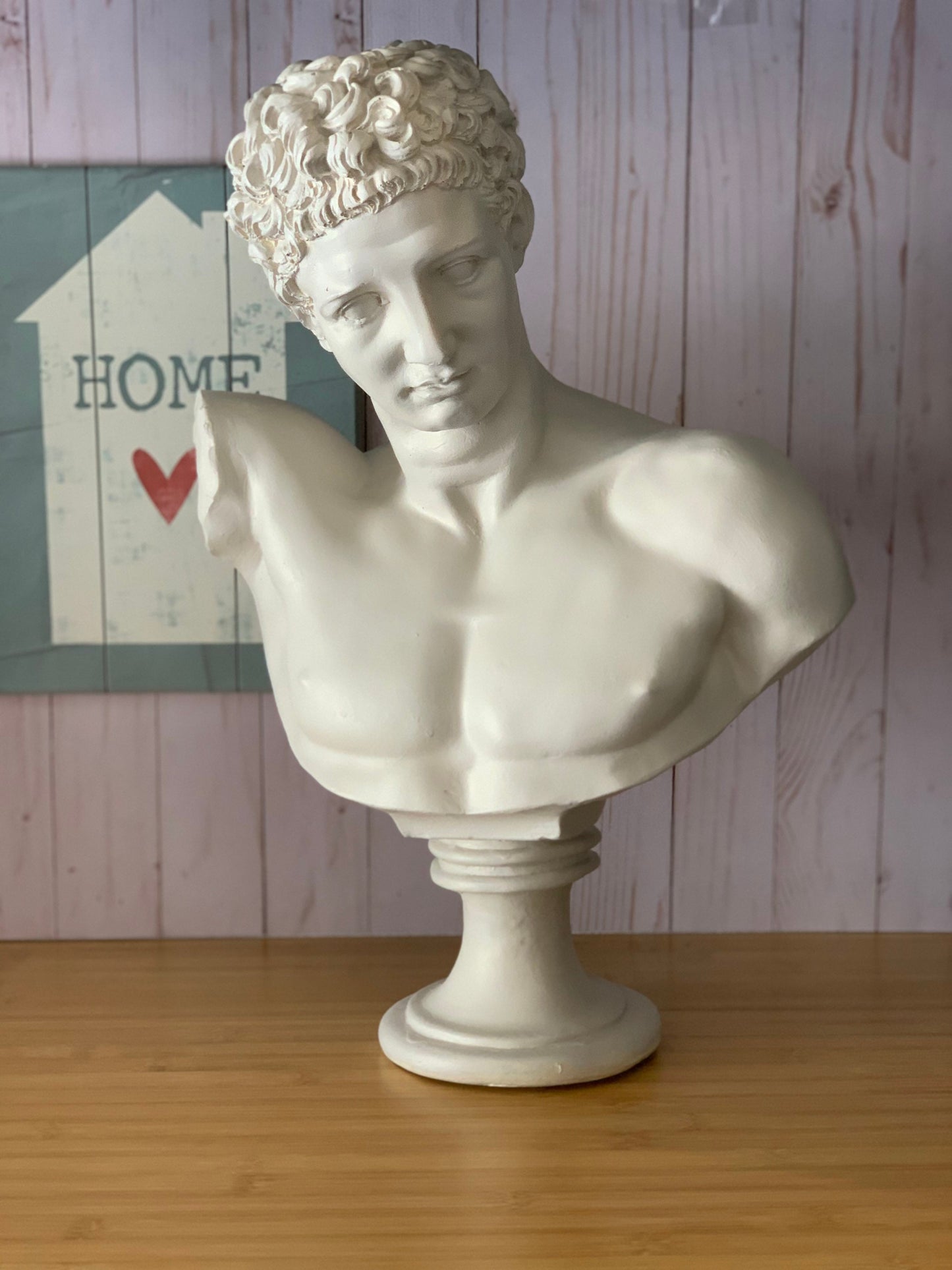 Antic God Hermes Bust Statue, Greek Goddess Male Statue, Ancient Sculpture Bust, Roman Style Sculpture, Grecian History God, Home Decoration