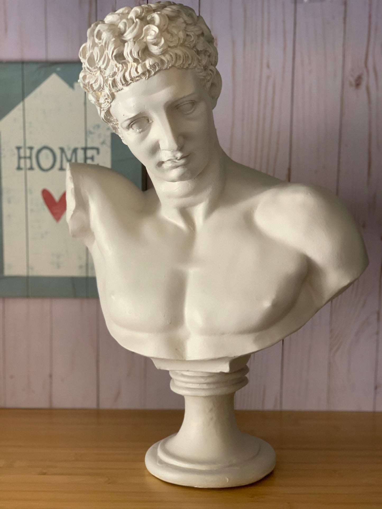 Antic God Hermes Bust Statue, Greek Goddess Male Statue, Ancient Sculpture Bust, Roman Style Sculpture, Grecian History God, Home Decoration