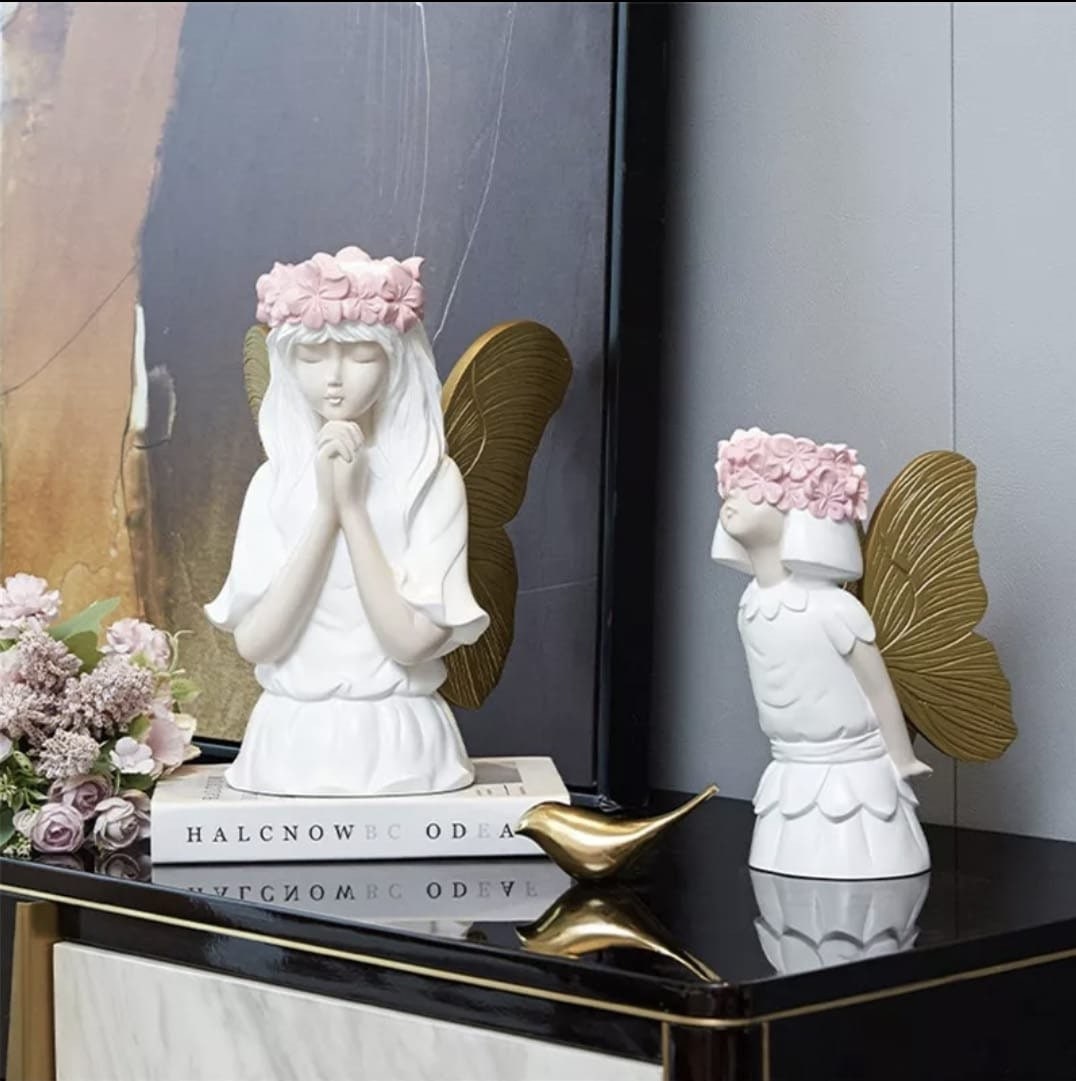 Decorative Open Wings Angel Statue, Praying Angel Girl Statue, Angel Sculpture, Open wings Sculpture, Fairy Girl, The Fairy Tale Sculpture,