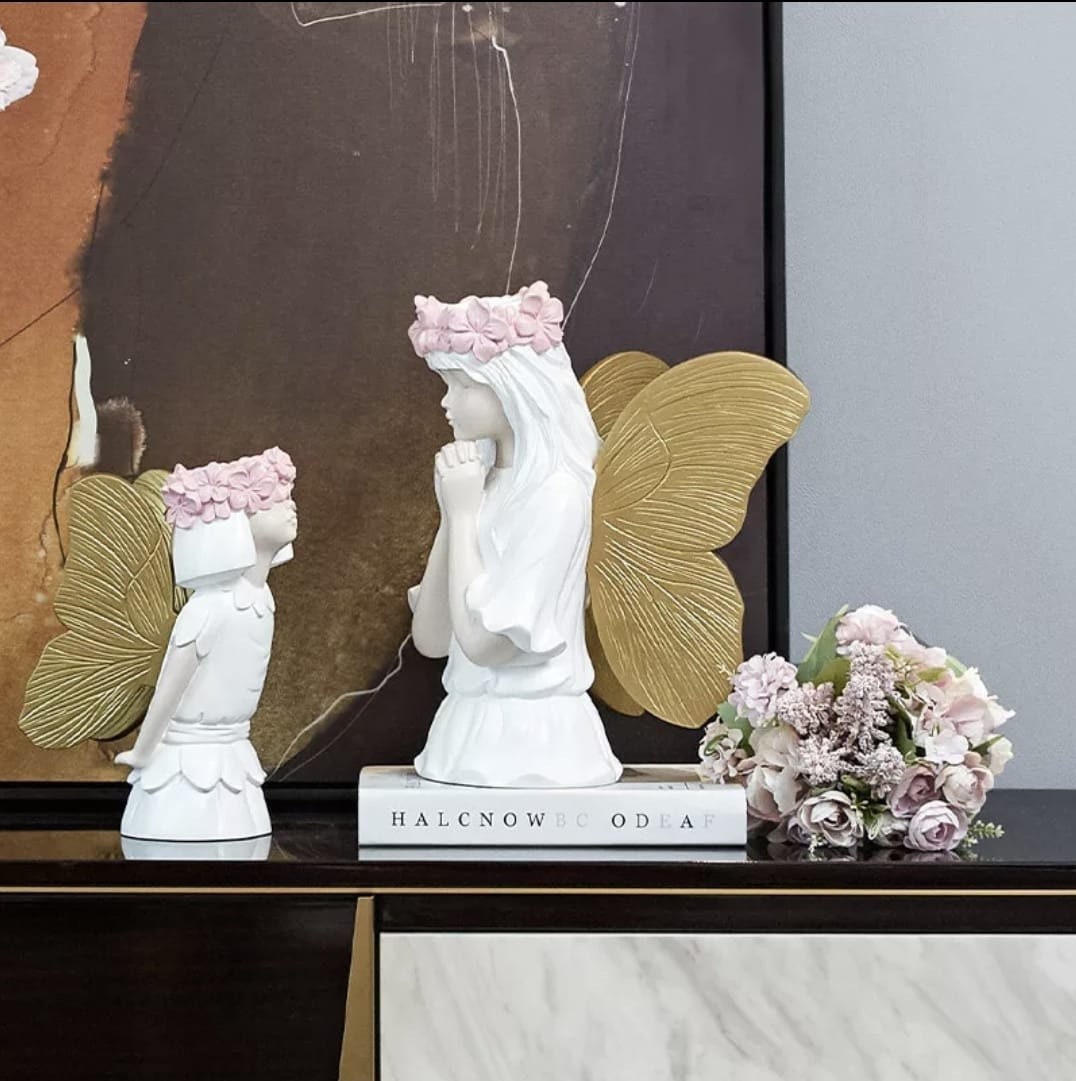 Decorative Open Wings Angel Statue, Praying Angel Girl Statue, Angel Sculpture, Open wings Sculpture, Fairy Girl, The Fairy Tale Sculpture,
