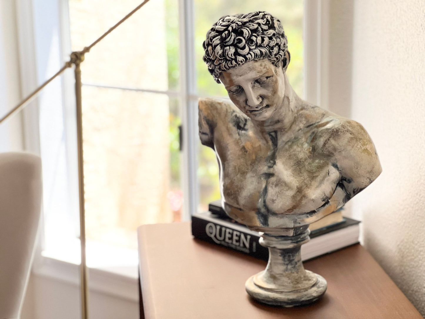 Hermes Bust Sculpture, Antic God Hermes, Ancient Goddess Bust, Grecian Roman Statue, Contemporary Art Bust Statue, Pop art Head Statue,