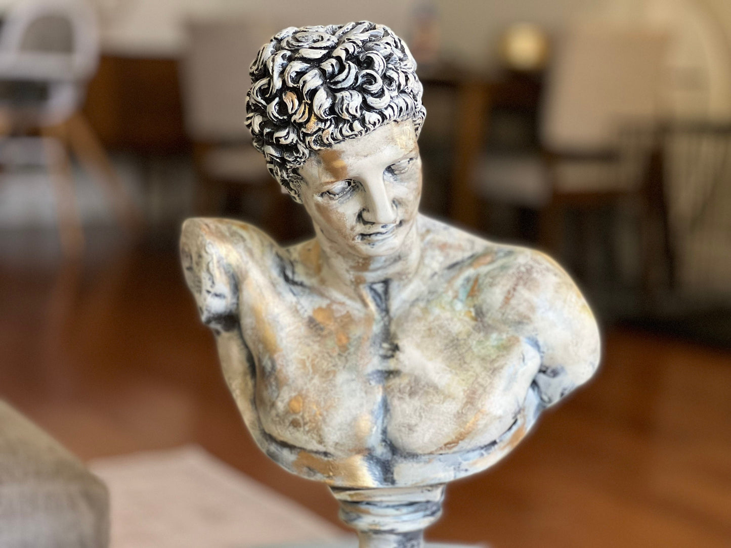 Hermes Bust Sculpture, Antic God Hermes, Ancient Goddess Bust, Grecian Roman Statue, Contemporary Art Bust Statue, Pop art Head Statue,