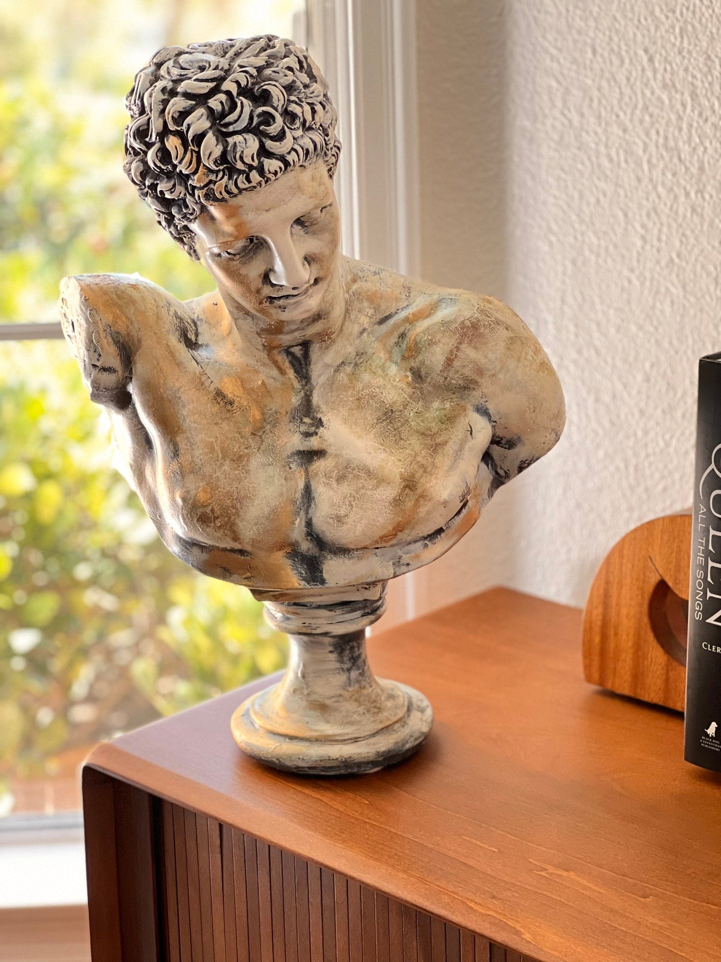 Hermes Bust Sculpture, Antic God Hermes, Ancient Goddess Bust, Grecian Roman Statue, Contemporary Art Bust Statue, Pop art Head Statue,