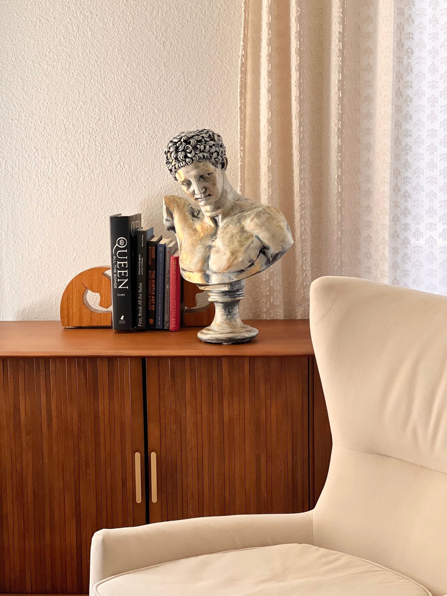 Hermes Bust Sculpture, Antic God Hermes, Ancient Goddess Bust, Grecian Roman Statue, Contemporary Art Bust Statue, Pop art Head Statue,