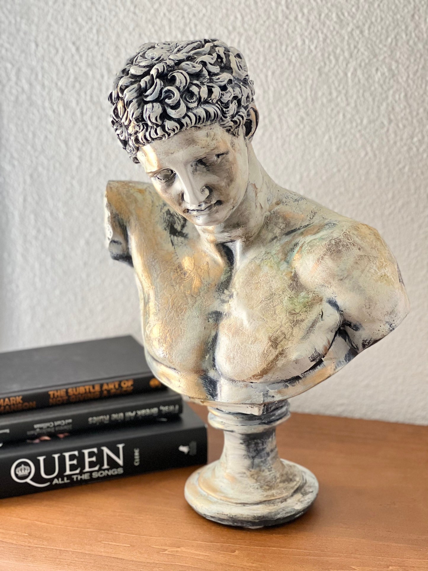 Hermes Bust Sculpture, Antic God Hermes, Ancient Goddess Bust, Grecian Roman Statue, Contemporary Art Bust Statue, Pop art Head Statue,