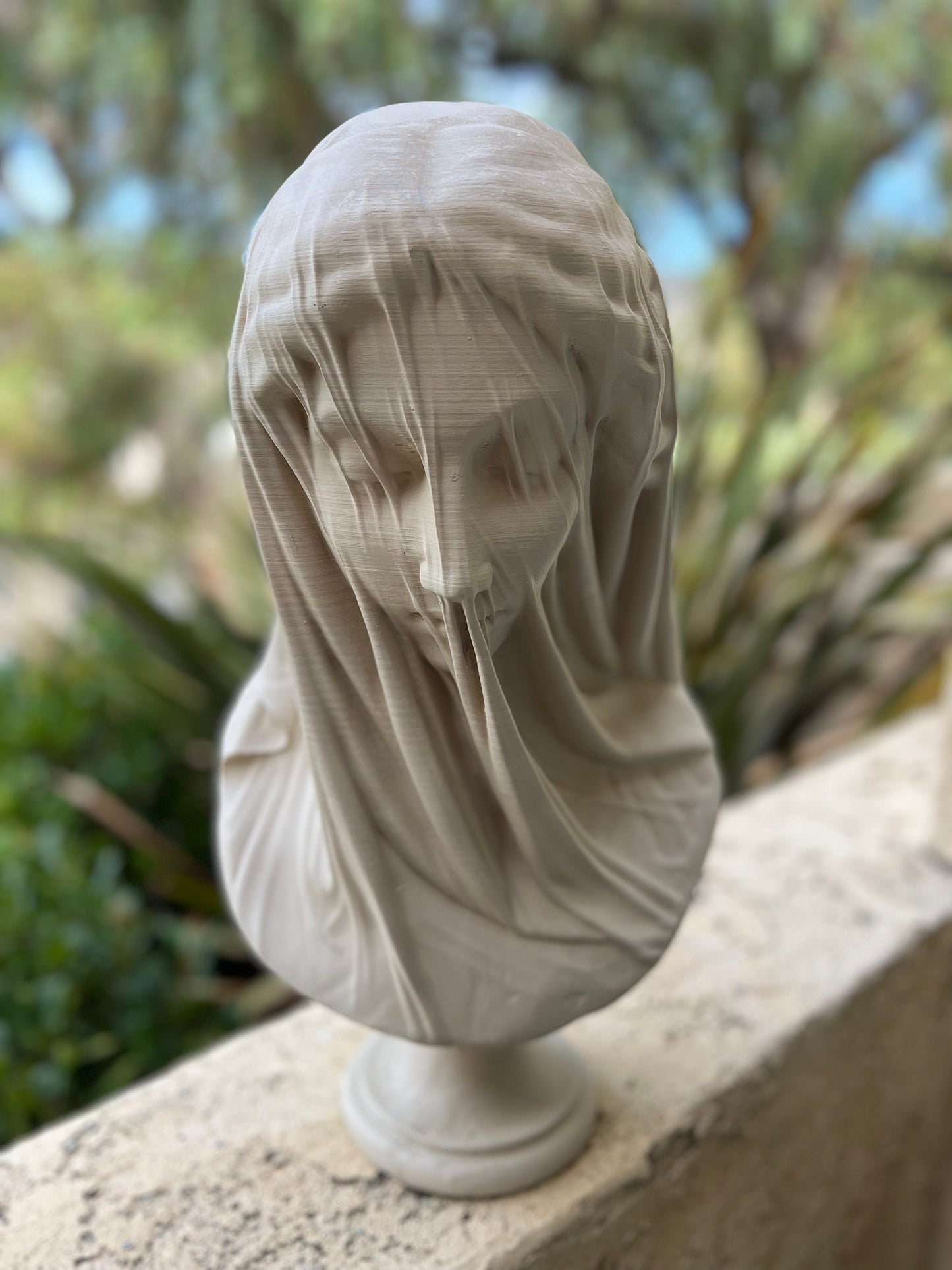 The Veiled Lady Statue, Large Virgin Lady Sculpture, Vintage Antique Bust Statue, Christian Figurines, Veiled Woman Statue, Veiled Virgin