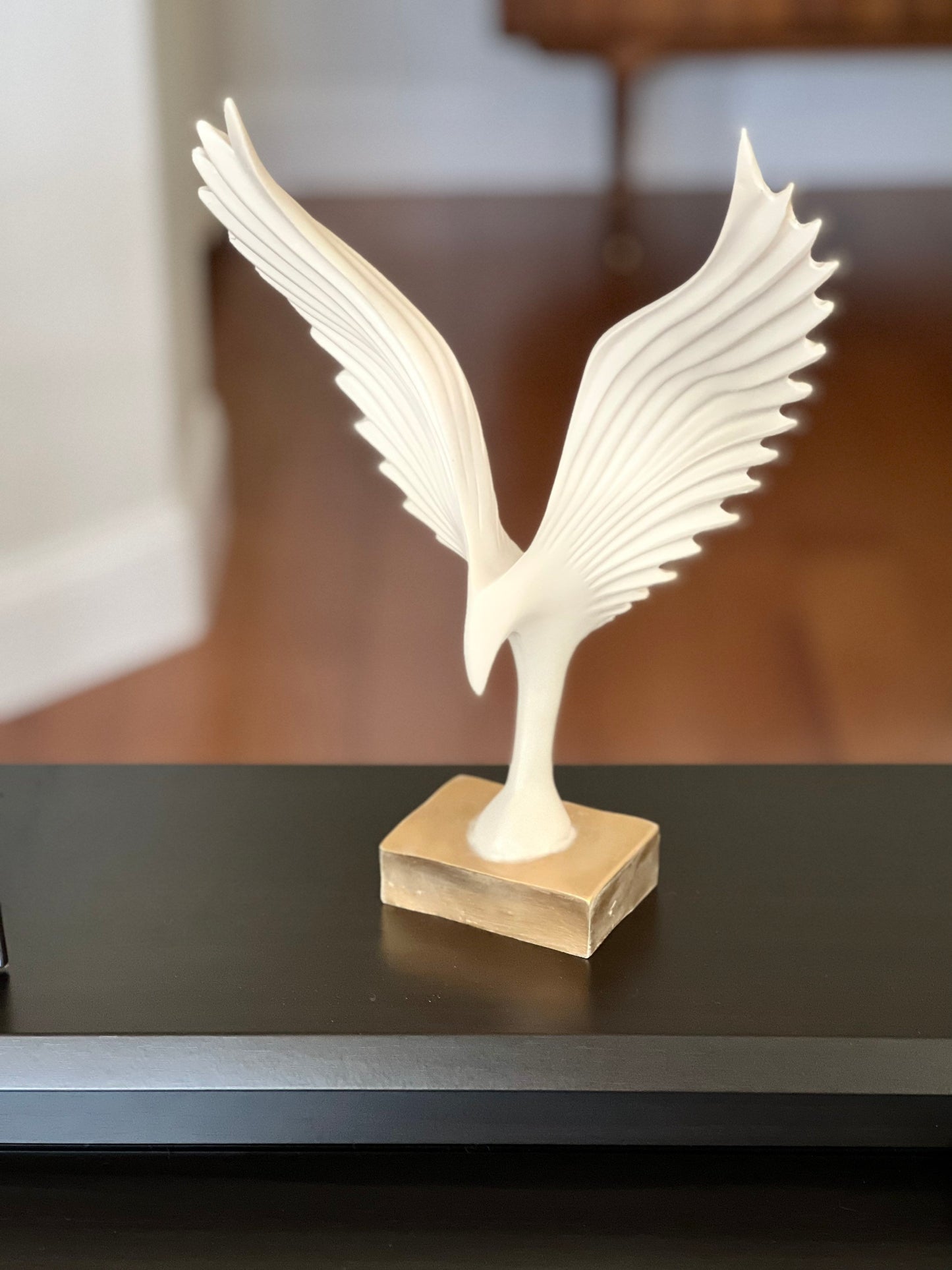 Modern Eagle Art, Abstract Sculptures Home Décor, Modern Day Accents, Black Base, Eagle Wings, Modern Tabletop, Elegant Ornament Decoration