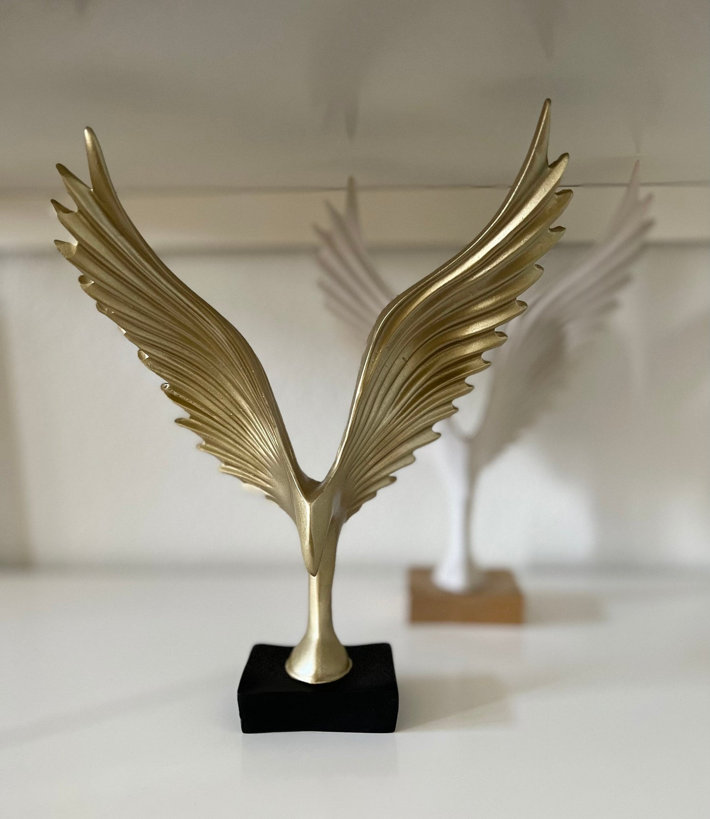 Modern Eagle Art, Abstract Sculptures Home Décor, Modern Day Accents, Black Base, Eagle Wings, Modern Tabletop, Elegant Ornament Decoration