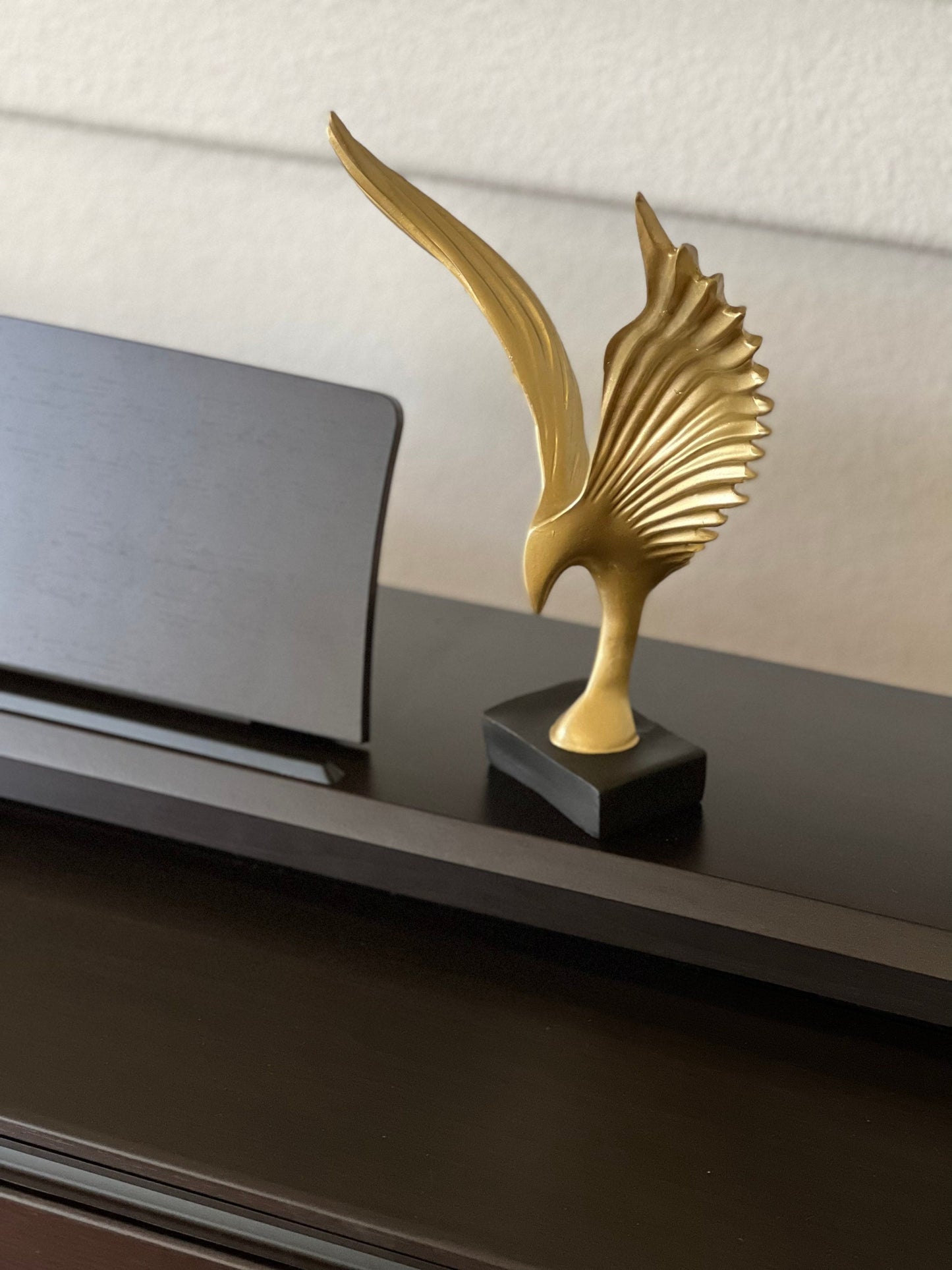Modern Eagle Art, Abstract Sculptures Home Décor, Modern Day Accents, Black Base, Eagle Wings, Modern Tabletop, Elegant Ornament Decoration