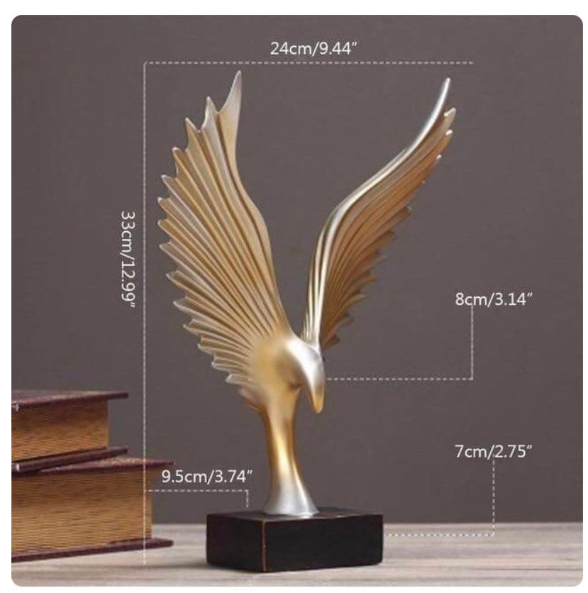 Modern Eagle Art, Abstract Sculptures Home Décor, Modern Day Accents, Black Base, Eagle Wings, Modern Tabletop, Elegant Ornament Decoration