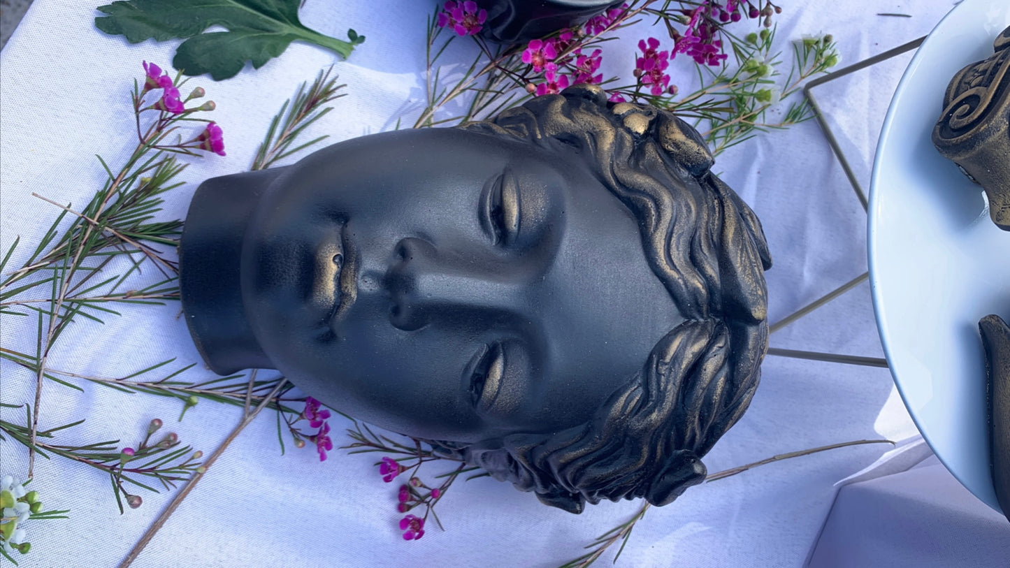 Greek Goddess Female Statue Head Wall Flower Planter