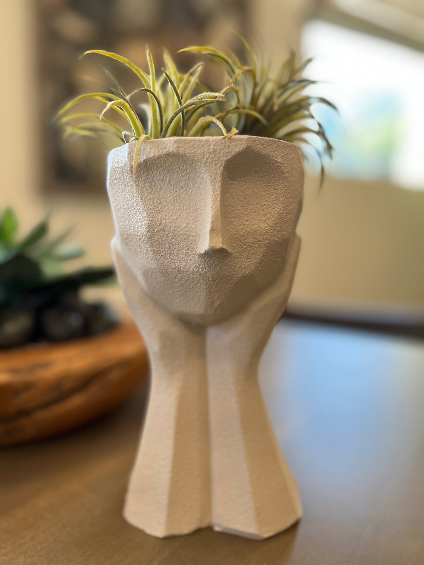 Geometric Design Face Planter, Set of 4