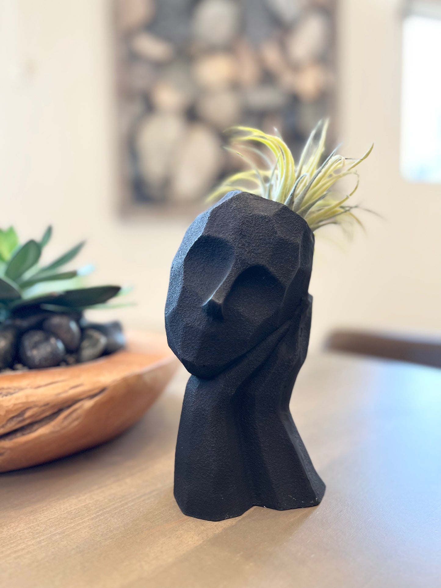Geometric Design Face Planter, Set of 4