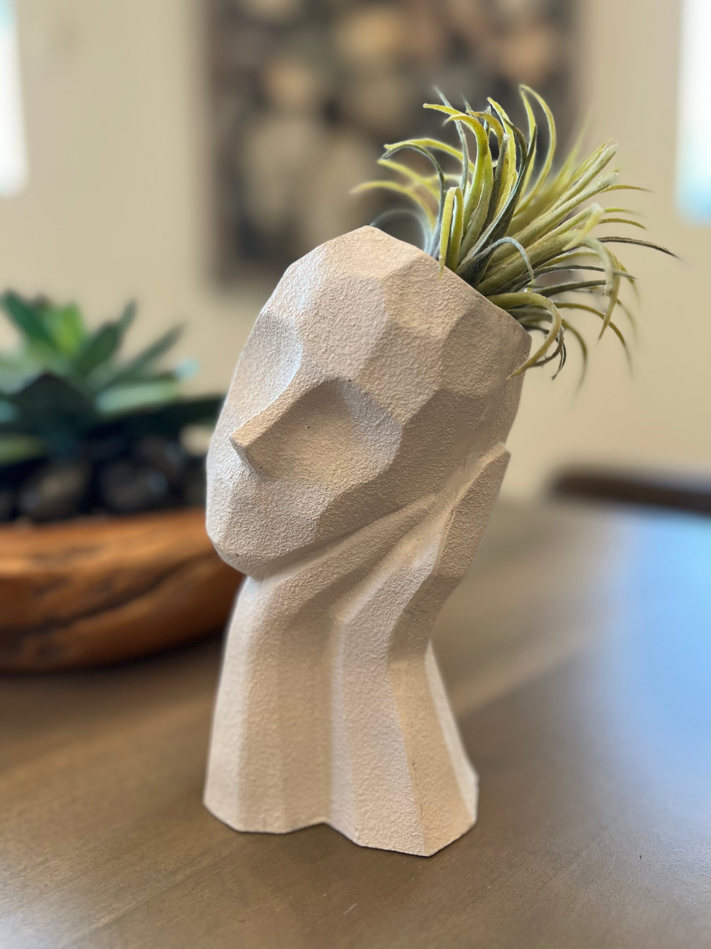 Geometric Design Face Planter, Set of 4