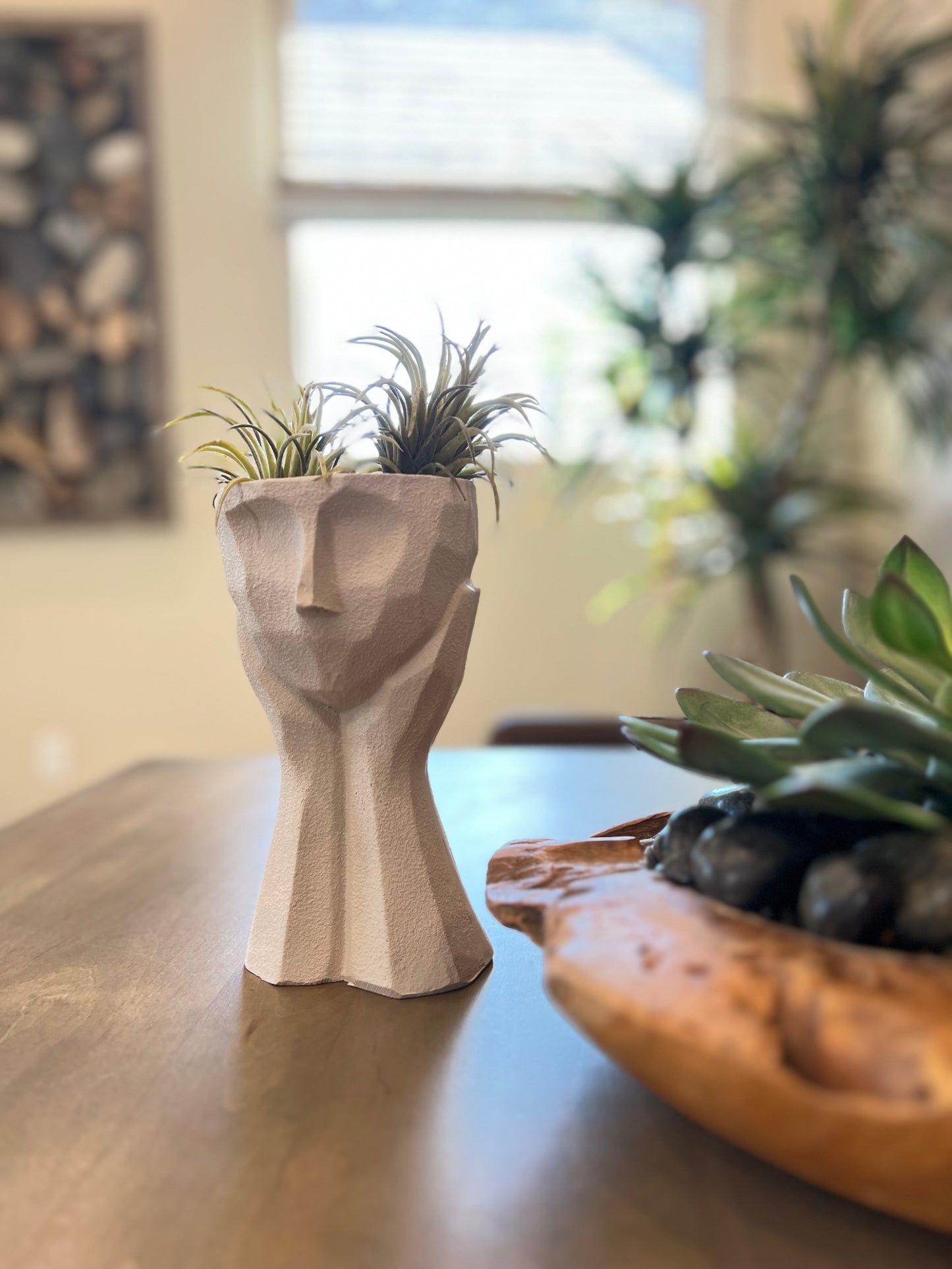 Geometric Design Face Planter, Set of 4