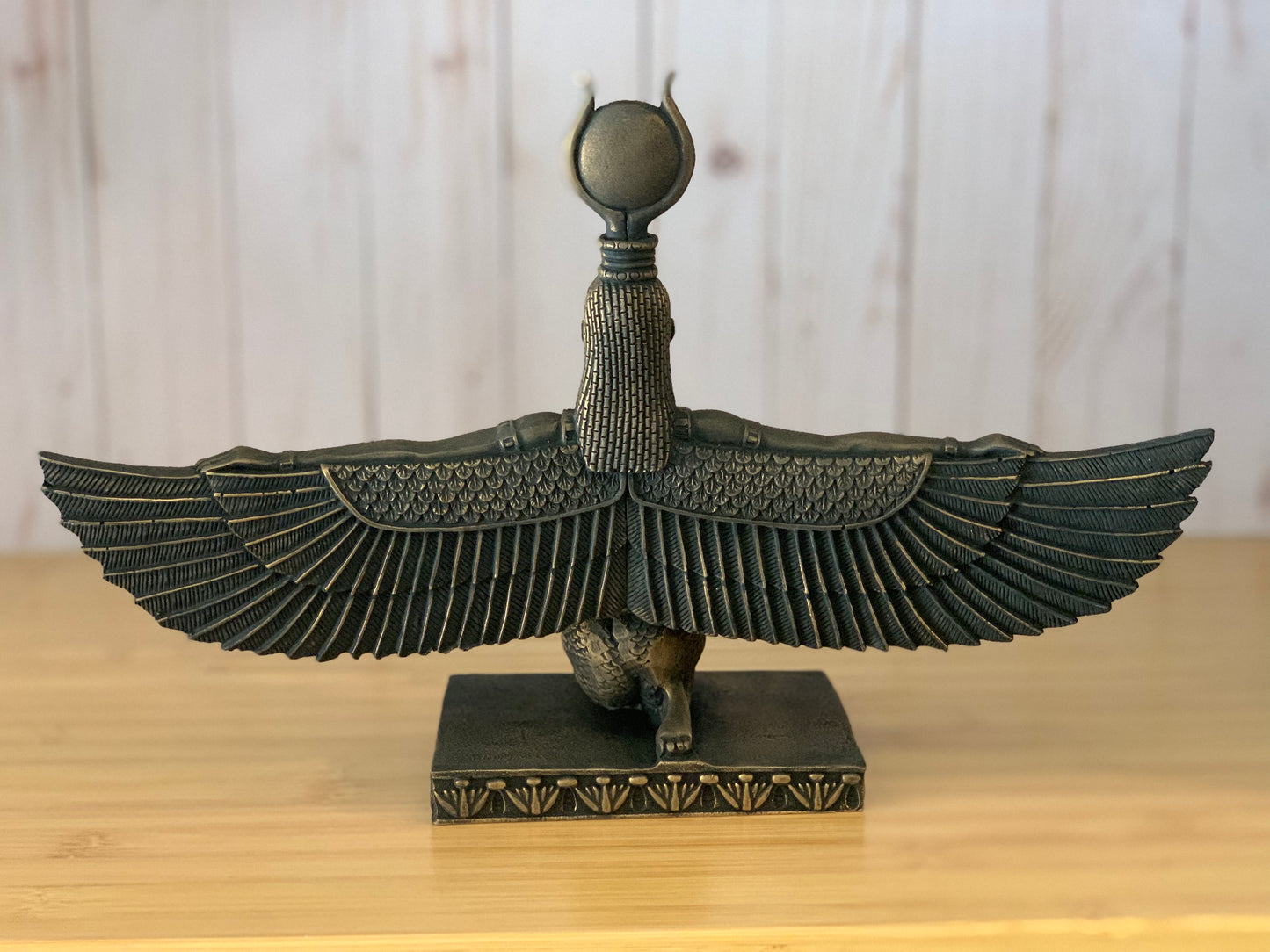 Egyptian Goddess Isis Open Wings with Gold Leaf Hand Painted Statue