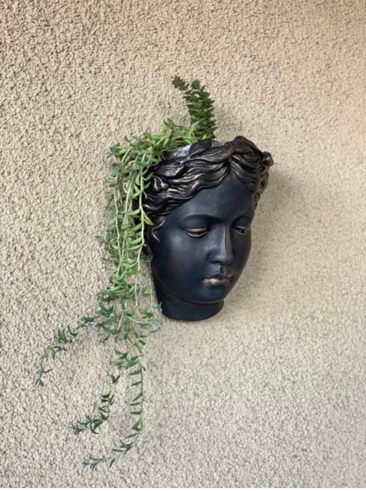 Greek Goddess Female Statue Head Wall Flower Planter