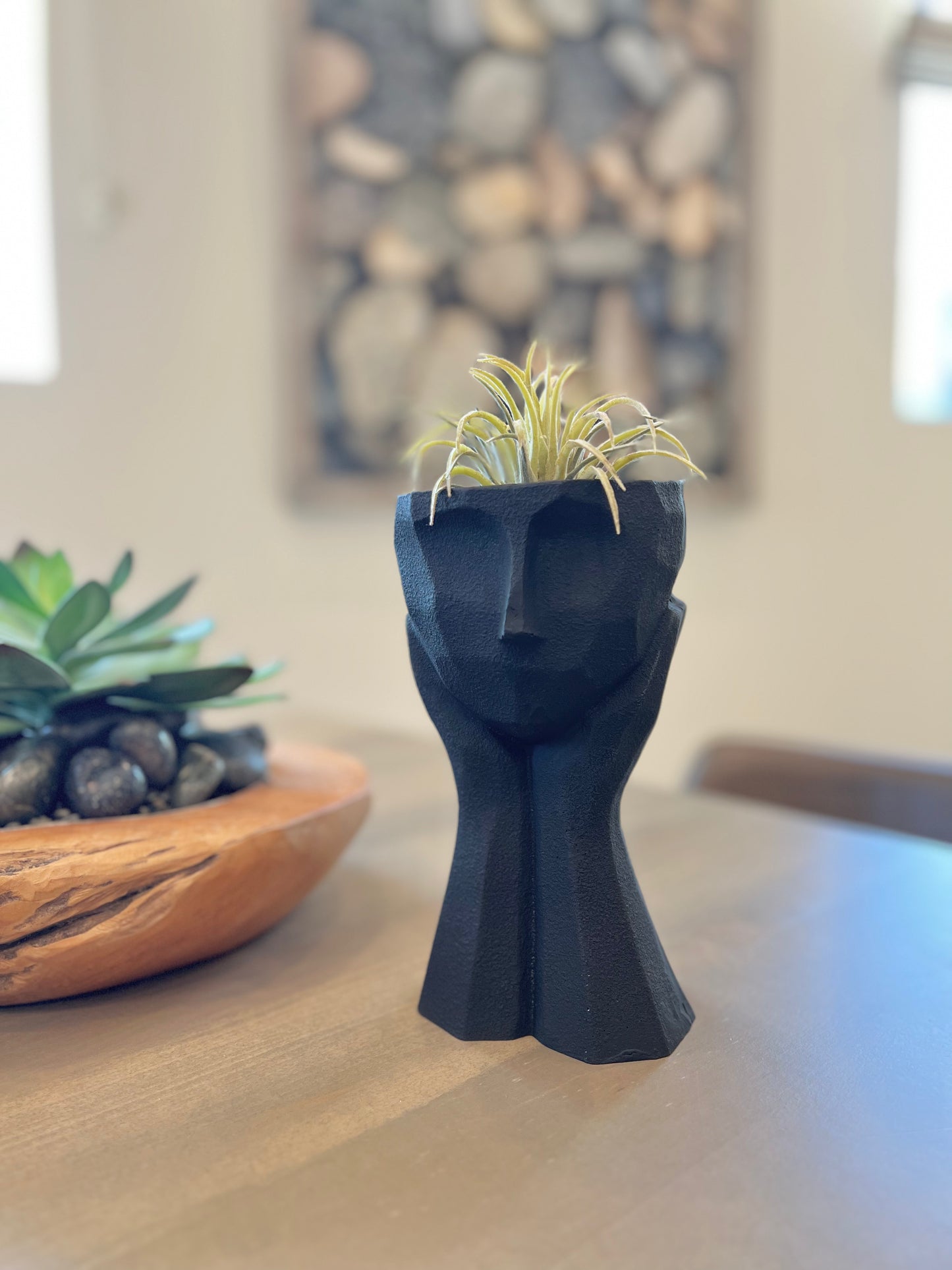 Geometric Design Face Planter, Set of 4