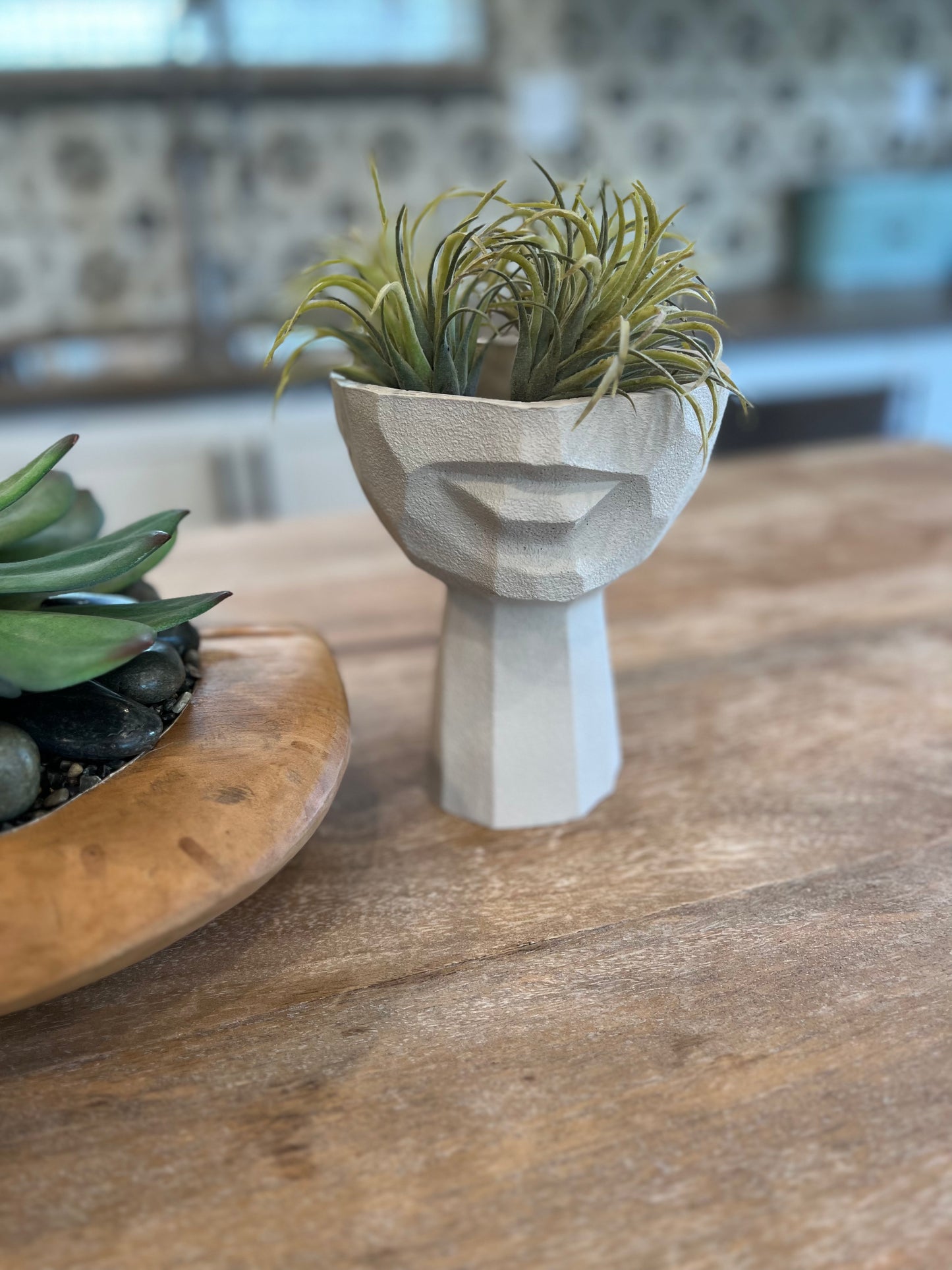 Geometric Design Face Planter, Set of 4