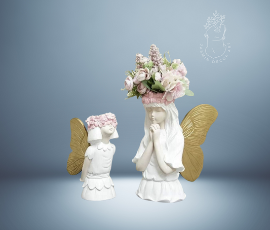 Decorative Open Wings Angel Statue, Set of 2