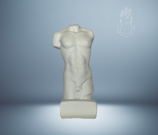 Elegant Torso Statue Set – Male & Female, White